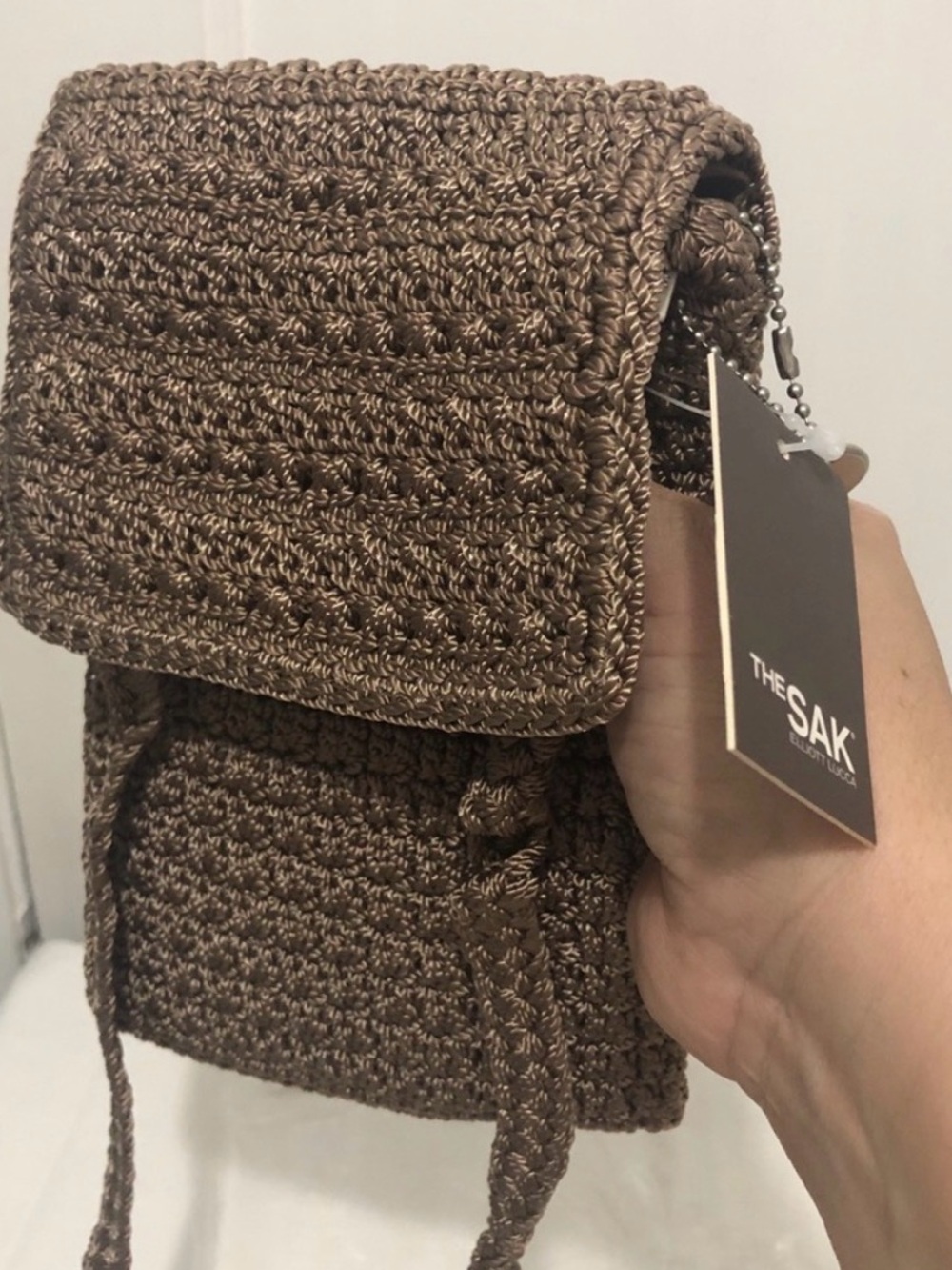 The Sak classic crocheted crossbody bag. NEW w TAGS